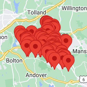 Map of recently signed up Coventry pest control customers