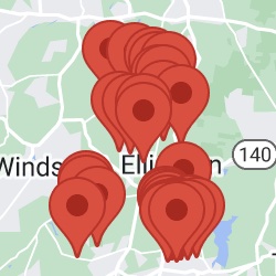 Map of recently signed up Ellington pest control customers
