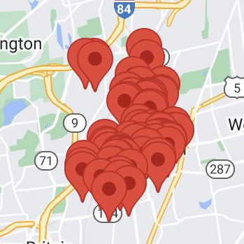 Map of recently signed up Newington pest control customers.